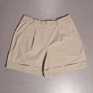 Public Rec Cotton Performance Stretch 5" Cuffed Pleated Khaki Shorts Women's 30